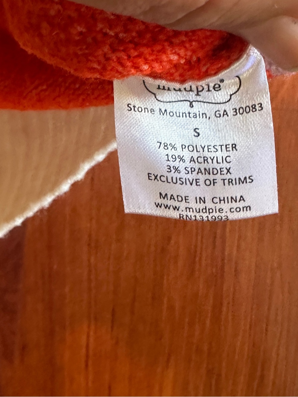 Mud Pie Cream Sweater with Bright Orange & Lavender Stripes - Picture 7 of 8